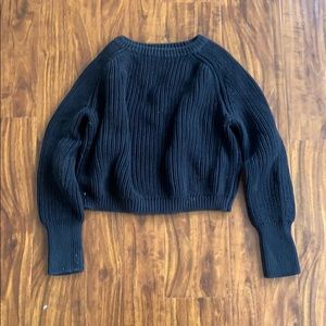 American Apparel Black Knit Cropped Sweater